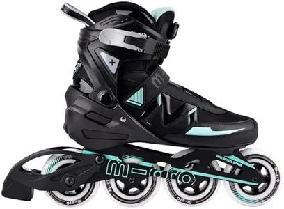 Men's Adult Inline Skate - Micro Delte High Performance Roller Skates Blades for Men, Indoor Outdoor and Fitness Black (7.5)