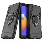 Lustree Polycarbonate Back Cover For Shockproof 360° Rotate Ring Stand Heavy Duty Protective Back Cover For Samsung Galaxy M01 Core / A01 Core-Blac