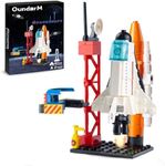 OundarM Space Exploration Shuttle Toy with Control Tower Building Kit for 6 7 8 9 10 Years Old Boys, Best Space Bulding Toy Gifts for 6-10 Years Old Boys (107 Pcs)