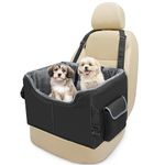 Babenest Dog Booster Car Seat, Extra Stable Pet Booster for Small to Medium-Sized Dogs Cats with Safety Leash, Washable Puppy Travel Car Seat Protector with Storage Pocket for Back Front Seat(M Black）