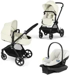 Cybex EOS 5-in-1 Travel System Stroller + Lightweight Aton G Infant Car Seat, Seashell Beige