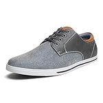 Bruno Marc RIVERA-01 Men's Lace Up Casual Canvas Sneakers Shoes Grey Size 11