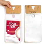 Door Hanger Bags 6” x 12” - Waterproof and Secure 100 Pack Perfect Display for Your Advertisement Plastic Door Hanger Bags