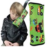 HECKBO Monster Truck car Seatbelt Pillow for Children - Machine Washable - Girl boy Kids Children Soft car seat Belt Cover Sleeping Pillows Protection car Travel Pillow Cushion Vacation