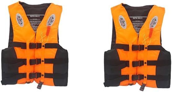 VBM Life Jacket Pack of 2 Adult-Kids (Free Size) Swim Boating Vest Life Jacket Snorkeling Floating Swimming Surfing Water Sports Life Saving Jacket, Personal Flotation Safety Vest with Whistle