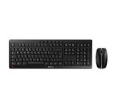 CHERRY STREAM DESKTOP, Wireless Desktop Set, UK Layout (QWERTY), 2.4 GHZ RF, Quiet Keystrokes, Flat Keys, Battery-Operated, Black