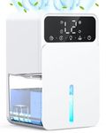 Dehumidifiers for Home, 28dB Ultra Quite Dehumidifier for Bedroom, 1500ML Portable Bathroom Dehumidifiers with 12H Timer, Automatic Shutoff, 7 Colorful Lights, Small Dehumidifier for Drying Clothes
