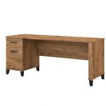 Bush Furniture Somerset 72W Office Desk with Drawers and Storage in Fresh Walnut | Large Wooden Computer Table for Home Office Workspace