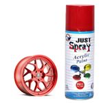 just spray Glossy Finish fast dry Acrylic Multipurpose Spray Paint | DIY, Art & Craft Quick Drying Good finish for Metal, Wood, Plastic and Walls 400ml (Red)