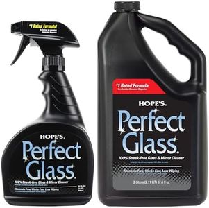 HOPE'S Perfect Glass Cleaner, Streak-Free, Ammonia-Free Window, Mirror, Screen, and Shower Door Cleaner, Indoor and Outdoor Glass Surfaces, 32 Fl Oz Spray Bottle and 67.6 Fl Oz Refill, Pack of 1