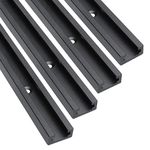 Hot Favorable Aluminum 48" T-Track for Woodworking –Double Cut Profile Universal with Predrilled Mounting Holes -Woodworking and Clamps-Fine Sandblast Black Anodized 4PK