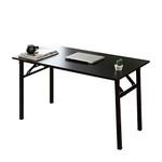 SDHYL 47.2 inches No Assembly Foldable Computer Desk for Home Office Workstation, Study and Writing, Great Choice for Small Space,Black LP-AC5BB-120