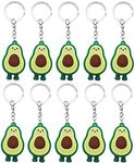 CheeseandU Avocado Keychains 10Pcs PVC Cute Avocado Keychain for Fruit Theme Party Favors Favors Pendant Kids Birthday Party Supplies School Carnival Reward Party Bag Gift Fillers, Green