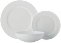 Maxwell & Williams Cashmere White Dinner Set for 4 in Gift Box, Classic Rim Design, Fine Bone China, White, 12 Pieces