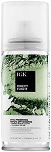 IGK DIRECT FLIGHT Multi-Tasking Matcha Dry Shampoo Travel | Light Cleanse + Style Preserving | Vegan + Cruelty Free | 2 Oz