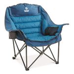 Guide Gear Oversized Extra Large Padded Camping Chair, Portable, Folding, Large Camp Lounge Chairs for Outdoor, Adults, Men and Women, Heavy-Duty 400 Pound Capacity, with Cup Holder Blue