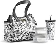 Fit & Fresh Lunch Bag For Women, Insulated Womens Lunch Bag For Work, Leakproof & Stain-Resistant Large Lunch Box For Women With Containers and Matching Tumbler, Zipper, Westerly Lunch Bag, Cheetah