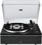 Qlearsoul ONE-S Vinyl Record Player with Bluetooth Input/Output, All-in-One Vintage Turntable Built in Speakers, Phono Preamp & DSP, AT-3600L Cartridge, 33/45 RPM (Black)