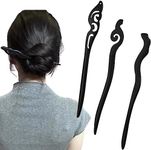 Wooden Hair Sticks Japanese Chinese Hair Chopsticks for Women Girls Wood Hair Fork Vintage Hair Pins for Teen Girls Hair Bun Maker for Long Hair Accessories 3 pcs