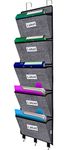 VERONLY Hanging Wall File Folder Organiser - Over Door Storage Magazine Holder with 5 Large Pockets for School Paper,Document,Mails,Books