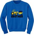 TeeStars - Big Brother Gift for Tractor Loving Boys Toddler/Kids Sweatshirts 5/6 Blue