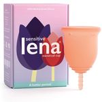 Lena Sensitive Menstrual Cup - Large, Coral | Soft Reusable Period Cup | Postpartum Cup | Experienced Users | Super Heavy Flow| Tampon, Pad, and Period Disc Alternative