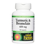 Natural Factors - Turmeric & Bromelain, 90 Caps