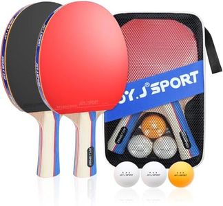 Table Tennis Bats and Balls Set, Portable Table Tennis Paddles with Balls, Professional Ping Pong Set for 2 or 4 Players with Portable Bag (2 TT Bats)