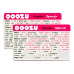 OOOZU Spanish Language Cards - 2 Card Pack - Essential Words And Phrases For Holidays And Travel To Spain - Lightweight Credit Card-Sized Phrasebook/Phrase Book Alternative