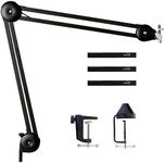 AUPHONIX PRO Mic Arm Stand – Microphone Scissor Boom & Clamp - Compatible with Standard Shock Mounts - Microphone Stand for Desk or Table