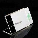 Young21 20Pcs 9Cmx6Cm Acrylic Sign Display Label Price Name Card Tag Holder Stands