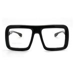 JuicyOrange Thick Oversized Square Frame with Clear Lens (Matte Black)