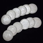 Fogilas 12 Pcs Morgan Dollar (3.8cm Dia) Magic Set Can Be Attracted by Magnets Magic Props Accessories Used in Appearing/Disappearing Coin Magic Performance