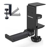 aceyoon Multi-function Headphone Stand, Foldable VR Headset stand Aluminum & Silicone Headset Holder Adjustable Headphone Hanger Hook Under Desk Mount compatible for xbox headset gaming headset etc