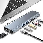 USB C Hub 7 in 2 for MacBook Air Pro M1, USB C Adapter with 4K HDMI, USB 3.0, SD/TF Card Reader, USB C port (100W PD), Thunderbolt 3 for 13 ", 15" and 16 "MacBook Pro and MacBook Air 2020/2019/2018