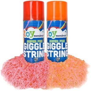 Giggle String 2-Pack 3 oz. Stretchy Party String, Bright Colored Celebration Streamers, Non-Toxic, Party Favor for Kids and Adults, Shoots Over 15 Feet!