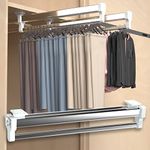 GIVROLDZ Clothing bar extendable, multifunction pants holder for wardrobe, pull out the closet of the clothes rail, push-sweater wardrobe clothing rail,700 mm/27.56 Zoll