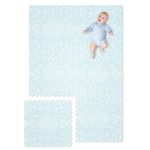 Extra Large Baby Play Mat - 4FT x 6FT Non-Toxic Foam Puzzle Floor Mat for Kids & Toddlers (Persia Handmade Pattern, Mint Green)