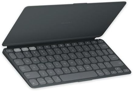 Logitech Keys-to-GO 2 Portable Wireless iPad Keyboard with Built-in Cover, Slim and Compact Bluetooth Keyboard for iPad, iPhone, Mac, and Apple TV, Easily Switch with Devices - Graphite