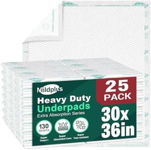 MILDPLUS Heavy Duty Underpads 30"X36", 25 Count, Ultra Absorbent Chucks 130 Grams Tear-Resistant Disposable Bed Pads with Strength Cloth Backing Incontinence Pads for Adults, Kids or Pets
