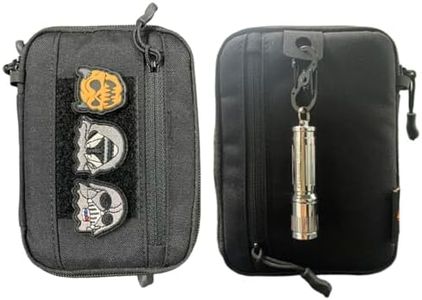 ROARING FIRE Picofire Pro EDC Pouch Organizer - [Small Tool Pouch] for Electronics, Cables, Flashlights - with YKK Zippers, Weatherproof Resistant 500D Nylon for pouches men (black)