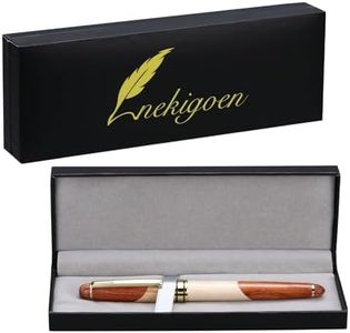 nekigoen Handmade Wooden Rollerball Pen Gift Set with Gift Box, Business Rollerball Pen with Fancy Journaling Executive Pen Case