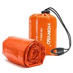 HONYAO Survival Sleeping Bag, Emergency Bivvy Bag Emergency Rescue Blanket Reusable for Outdoor Camping, Hiking - 1 pack