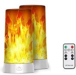 LED Flame Lights, Battery Operated Flameless Candles, Flickering Fake Fire Lamps with Remote Control and Timer, Waterproof Outdoor Flame Lights with Gravity Sensing for Fireplace/Party/Garden/Bar