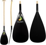 Z&J SPORT Hybrid Outrigger Paddle, Teardrop Shape Carbon Blade for Outrigger Canoe Waka AMA, va’a, Wooden Bent Shaft and 12°Offset (M,50")