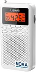 [2021] NOAA Weather Radio-Emergency AM/FM Battery Operated Portable Radio with LCD Display Digital Alarm Clock Sleep Timer, Best Reception Longest Lasting Transistor,Powered by 2 AA Built in Speaker