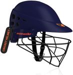 moonwalkr Cricket Helmet Mind 2.0 Cricket Guard for Unisex Head Size (60-63) CM Cricket Gear for Batting Helmet with 30 air Vents & Endure Impacts up to 100 mph for Cricket Safety (Blue, Large)