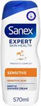 Sanex Expert Skin Health Sensitive Shower Gel 570ml | gently cleanses | skin-friendly fragrance | soothes sensitive skin | prebiotic & postbiotic complex | dermatologically tested | 0% sulphates*