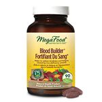 MegaFood Iron Supplements Multivitamins for Women | Whole Food Blood Builder Iron Pills Tablets with Vitamin C Vitamin B12 Folate Rice Beets Root | Fatigue Anemia Hair Loss Iron & Ferritin Deficiency (90 Count (Pack of 1), Blood Builder)