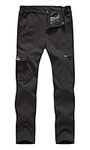 Rdruko Women's Waterproof Softshell Fleece Lined Ski Snow Insulated Pants with Pockets(Black, CA S)